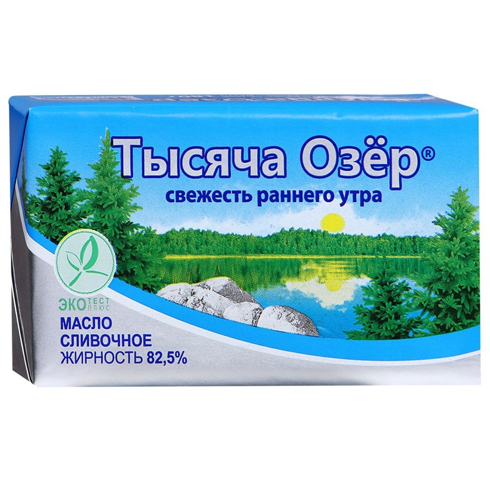 Масло слив 82.5% Тысяча Озер 180г шт  m.i.  - интернет-магазин Близнецы