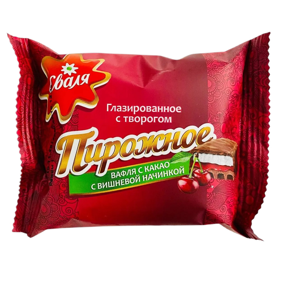 Пирожное с творогом и вафлей с вишней Сваля 100г шт - интернет-магазин Близнецы