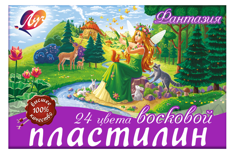 Пластилин 24цв 420г Фантазия  - интернет-магазин Близнецы
