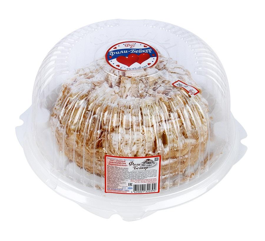 бк Торт Наполеон Деревен  Бейкер  0.8кг - интернет-магазин Близнецы
