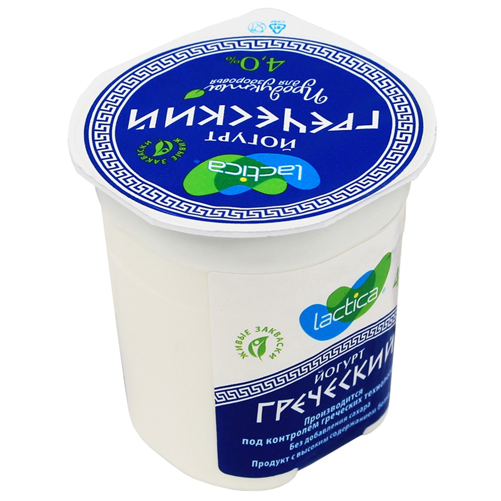 Йогурт натур 4% Греческий Лактика 120г шт - интернет-магазин Близнецы