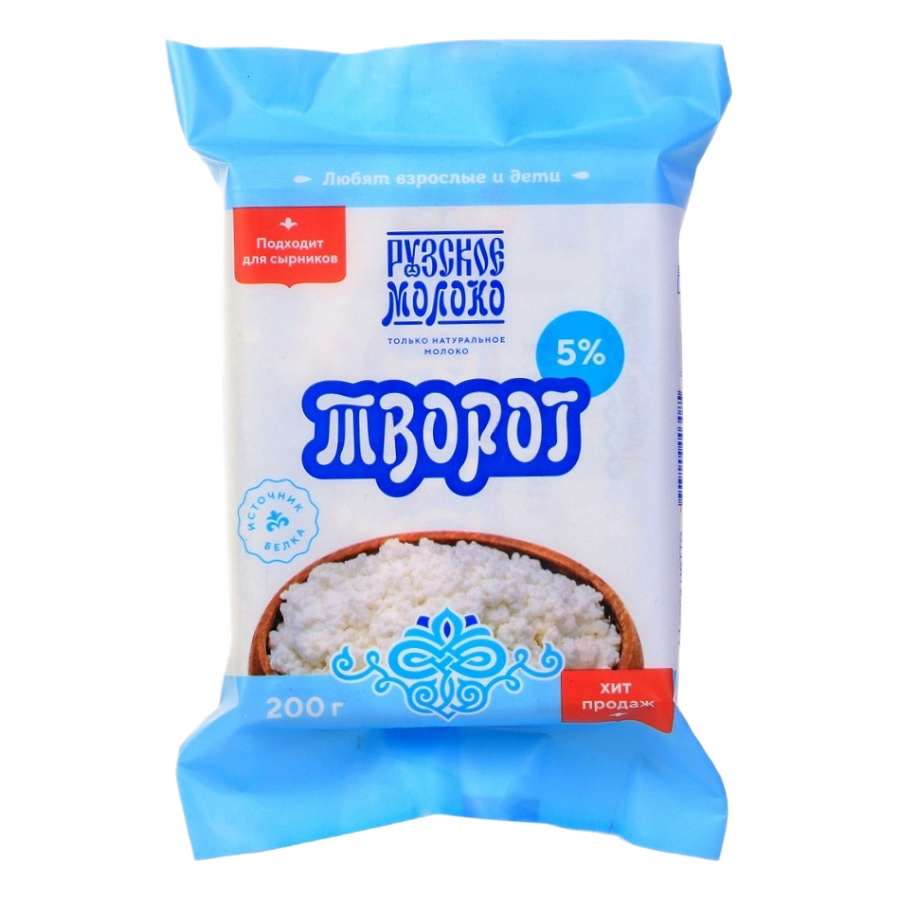Творог 5%  Рузское молоко  200г - интернет-магазин Близнецы