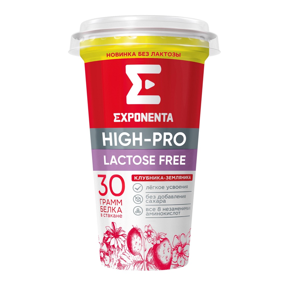 Напиток кисломол Exponenta безлактозный клубника-земляника 250г шт - интернет-магазин Близнецы