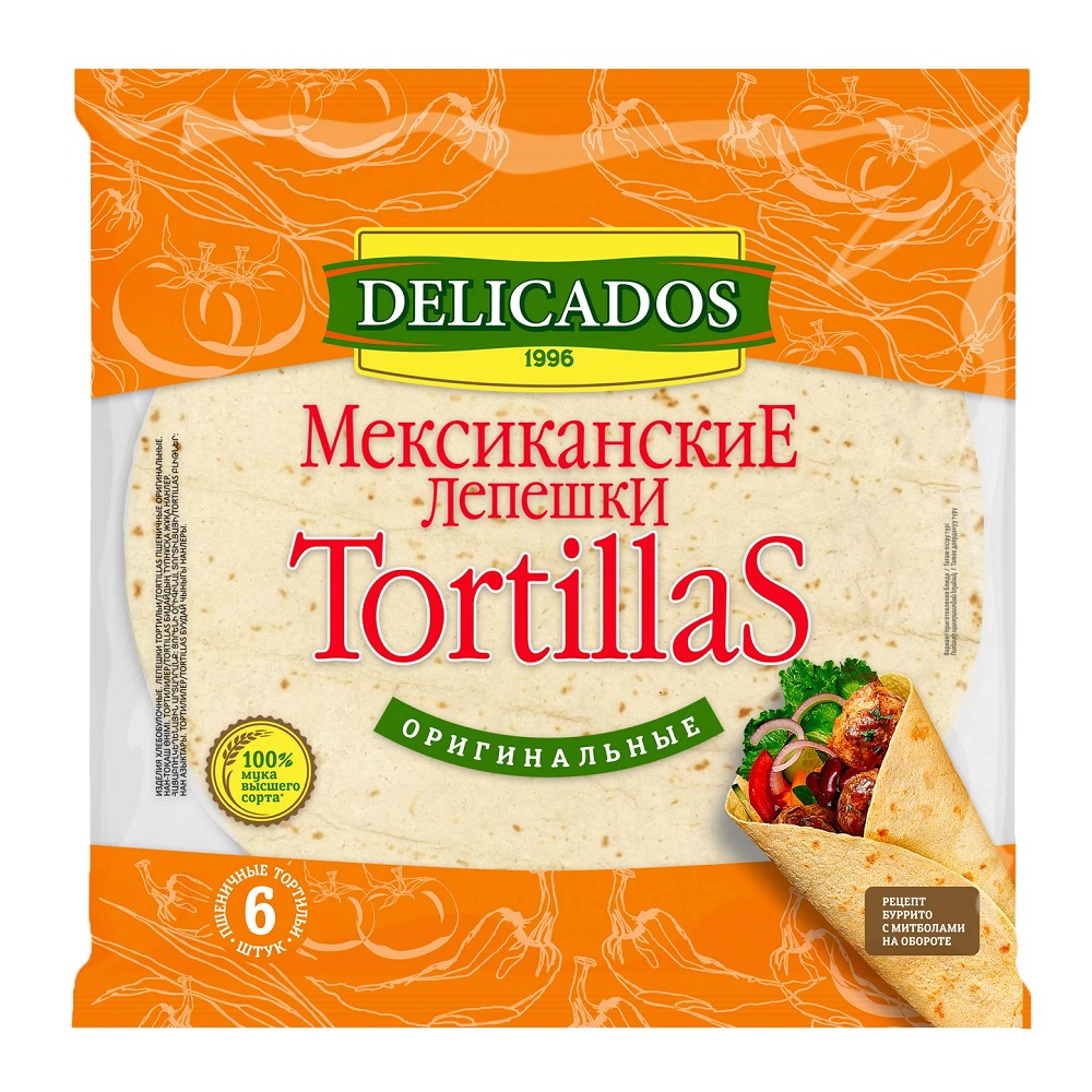 Лепешки Мексик пшенич оригин  Деликадос  400г - интернет-магазин Близнецы