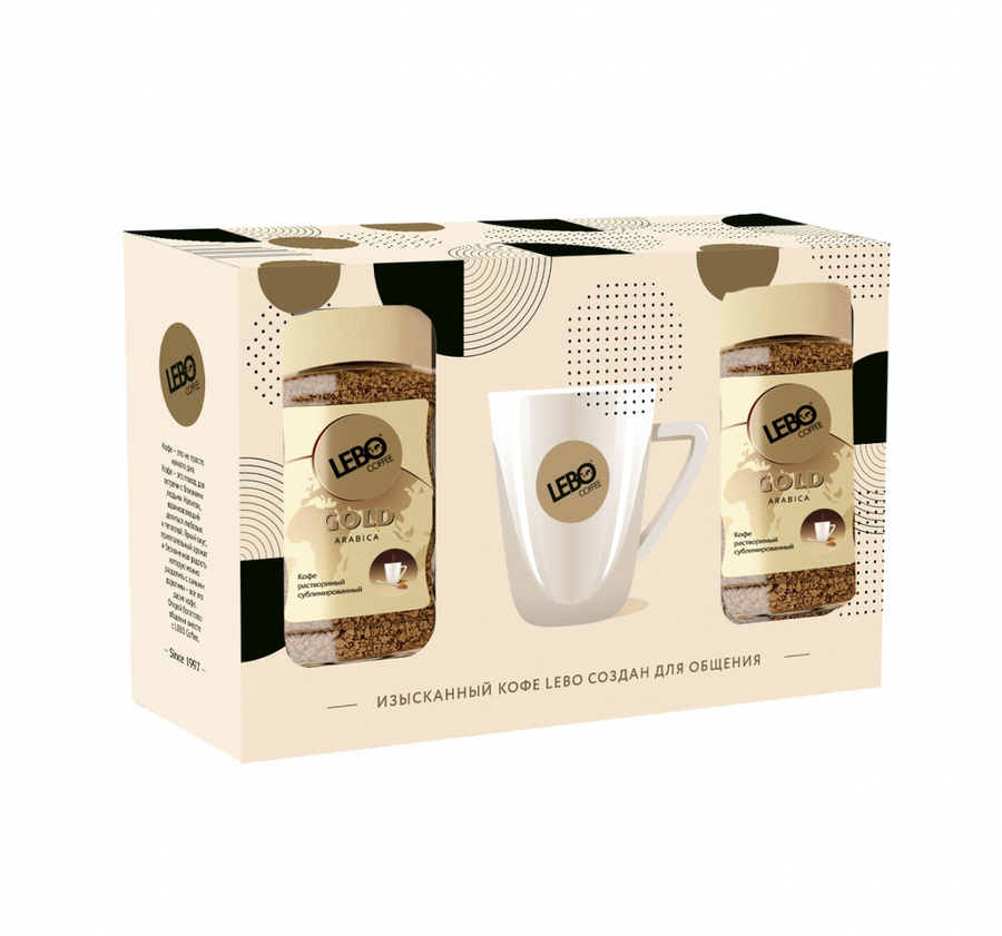 Подар Набор Кофе Лебо Голд субл 200г(100г*2ст б)+кружка 330мл - интернет-магазин Близнецы
