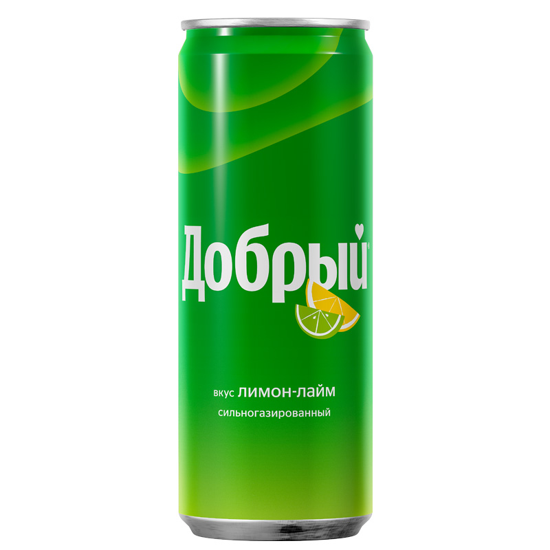 Напиток Добрый Лимон-лайм ж/б газированный 0.33 л