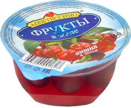 Фрукты в желе "Аппетиссимо" вишня в желе 150г \Молоч мир\ - интернет-магазин Близнецы