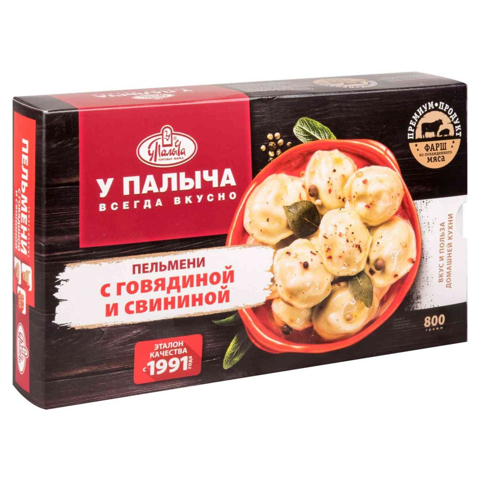 Пельмени У Палыча с говядиной и свининой замороженные, 800 г
