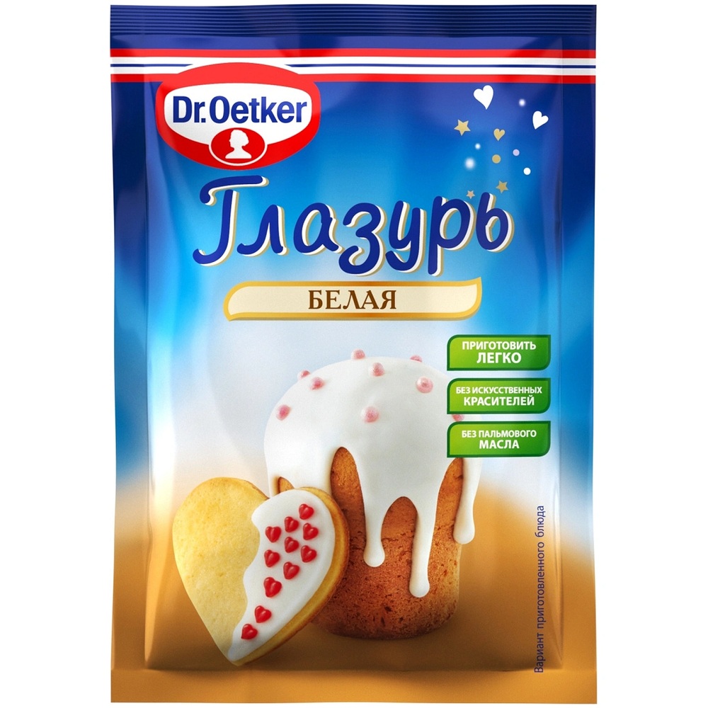 Глазурь Белая Д-р Бакерс 90г пак - интернет-магазин Близнецы