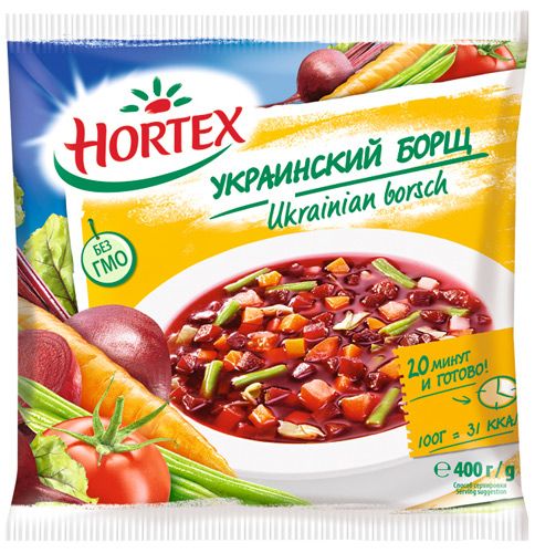 Смесь Hortex овощная Борщ замороженная 400г.
