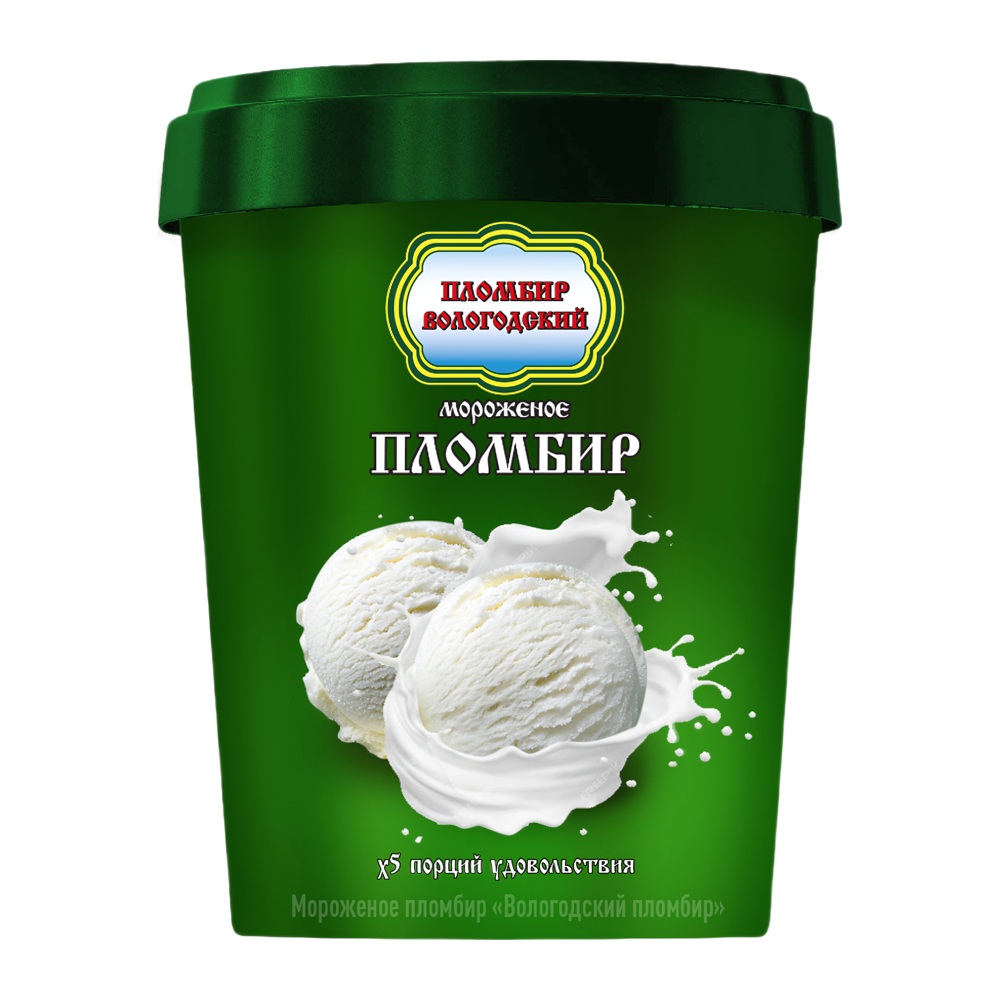 Мороженое пломбир Вологодский пломбир ванильное, 480 г