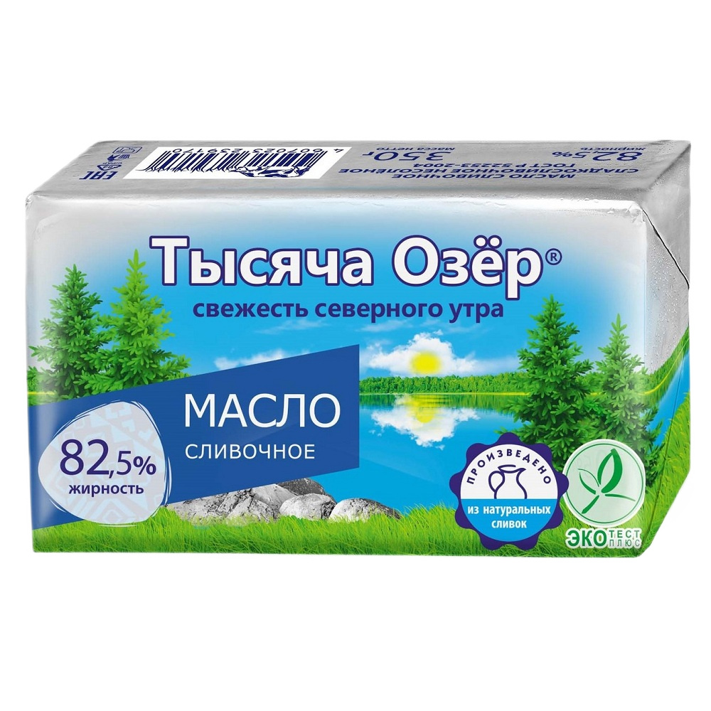 Масло слив 82.5% Тысяча Озер 350г шт   m.i.  - интернет-магазин Близнецы