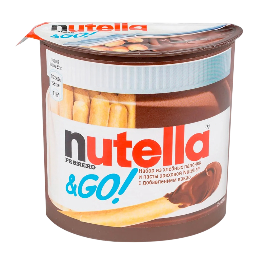 Паста ореховая Nutella&GO! с хлебными палочками, 52 г