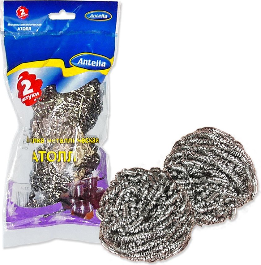 Мочалка Д пос Антелла Атолл Мет 2шт  3754  - интернет-магазин Близнецы