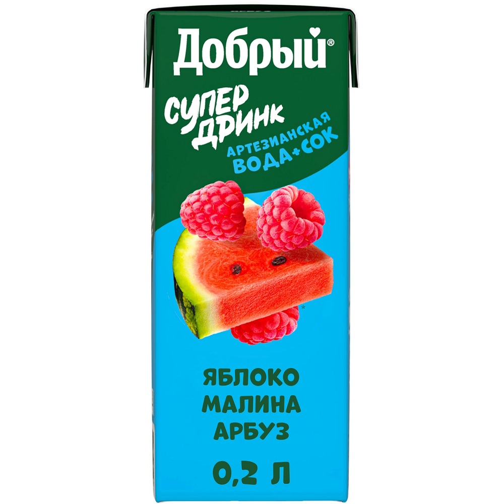 Напиток Добрый малина+арбуз 0.2 л - купить в Москве в интернет-магазине  Близнецы