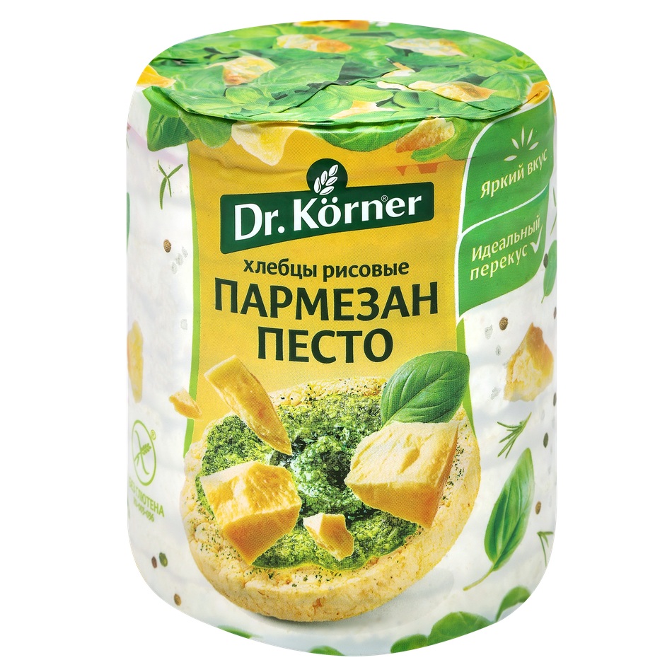Хлебцы  Dr.Korner Рисовые с песто и пармезаном 80г - интернет-магазин Близнецы