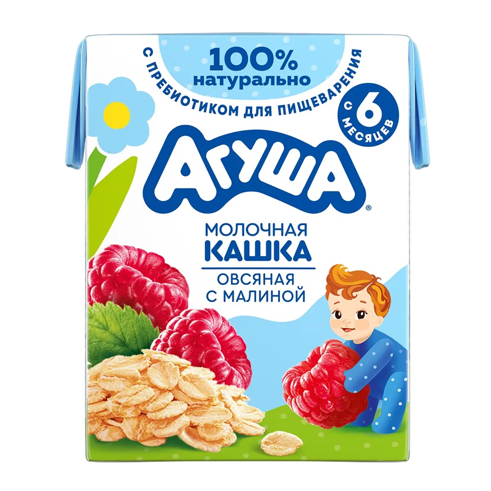 Д.п. Каша 2.5% молоч-овсяная Агуша Вставай-ка малина 210г \ЗДМП\  домик  - интернет-магазин Близнецы