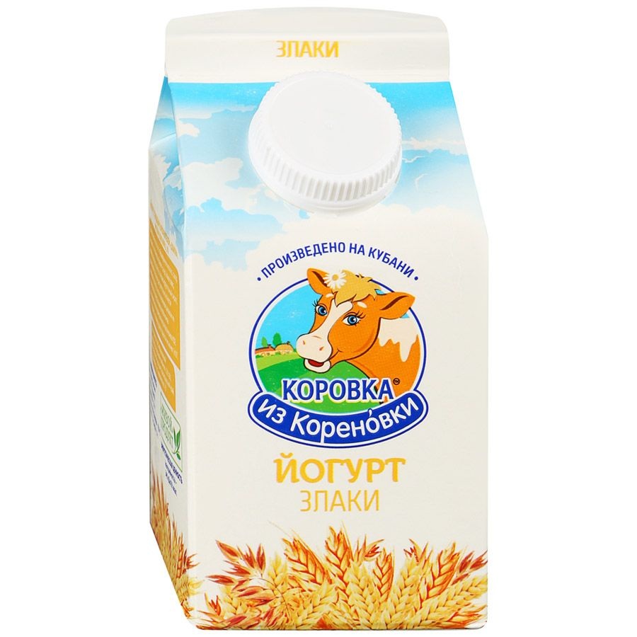 Йогурт 2.1% Коровка из Кореновки злаки 450г шт   - интернет-магазин Близнецы