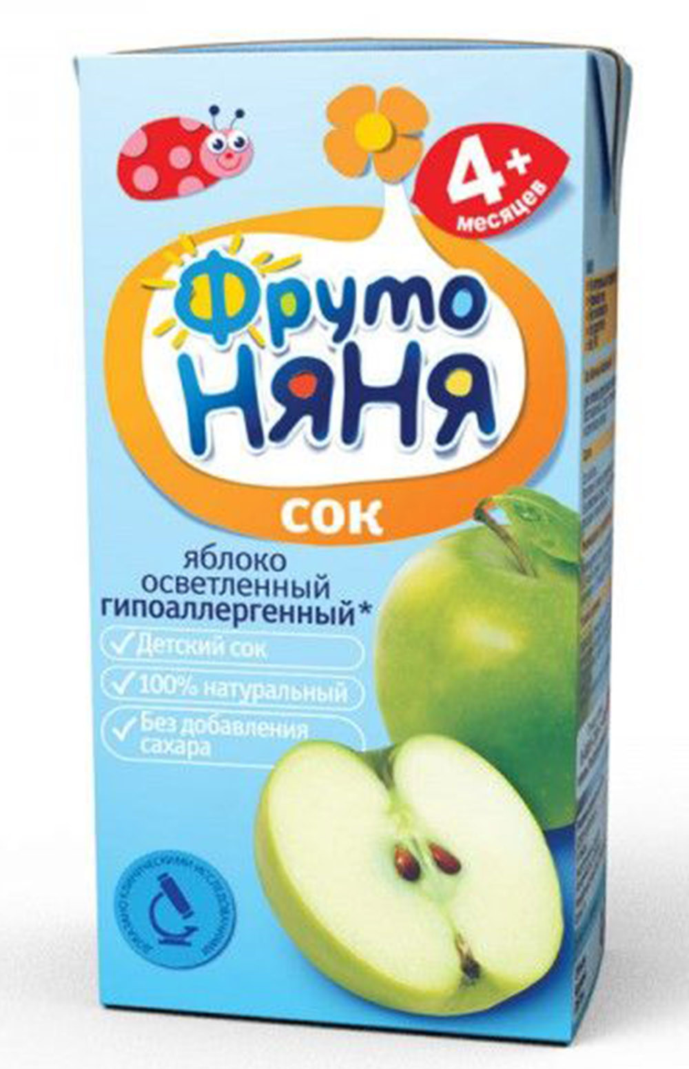 Д.п Сок Фрутоняня Яблоко осветлен 0.2 л - интернет-магазин Близнецы