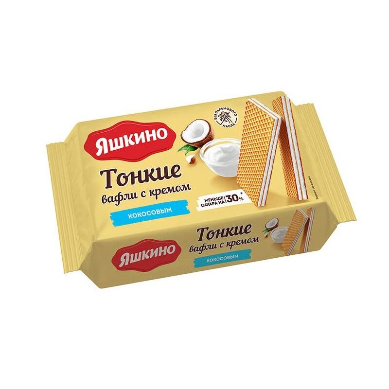Вафли Яшкино Кокосовый крем 144г шт - интернет-магазин Близнецы