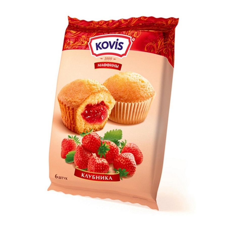 Кекс Ковис Мини клубника 200г - интернет-магазин Близнецы