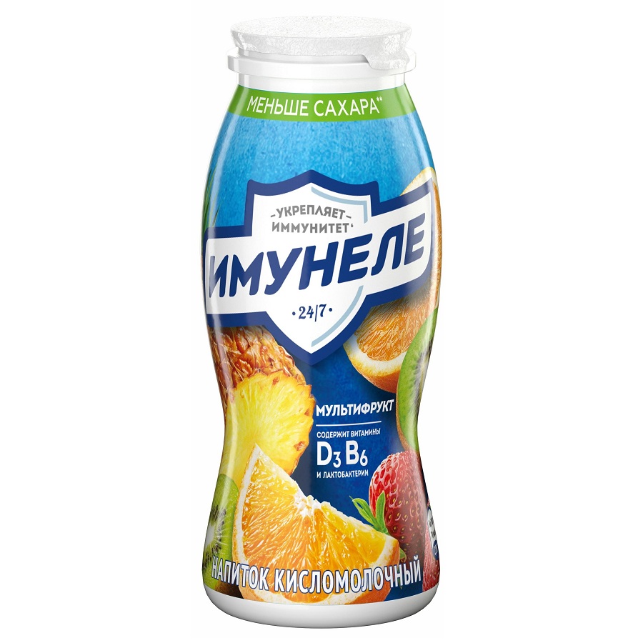 Напиток Имунеле Нео 1.2% мультифрукт  Лианозово  95мл бут - интернет-магазин Близнецы