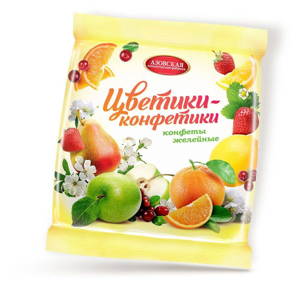 Конфеты желейные Цветики- конфетик  Азовская КФ  250г - интернет-магазин Близнецы