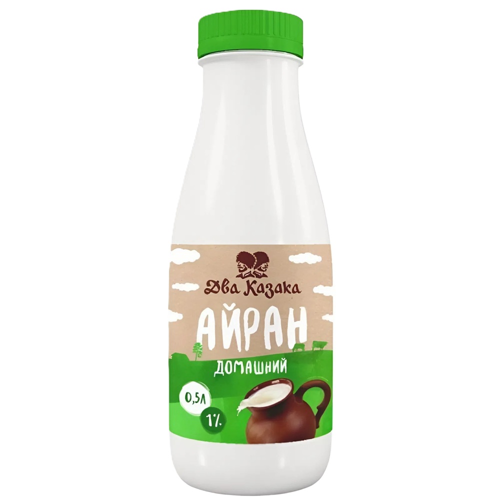Напиток кисломол  Айран Домашний 1% "Два Казака" 500г шт  - интернет-магазин Близнецы