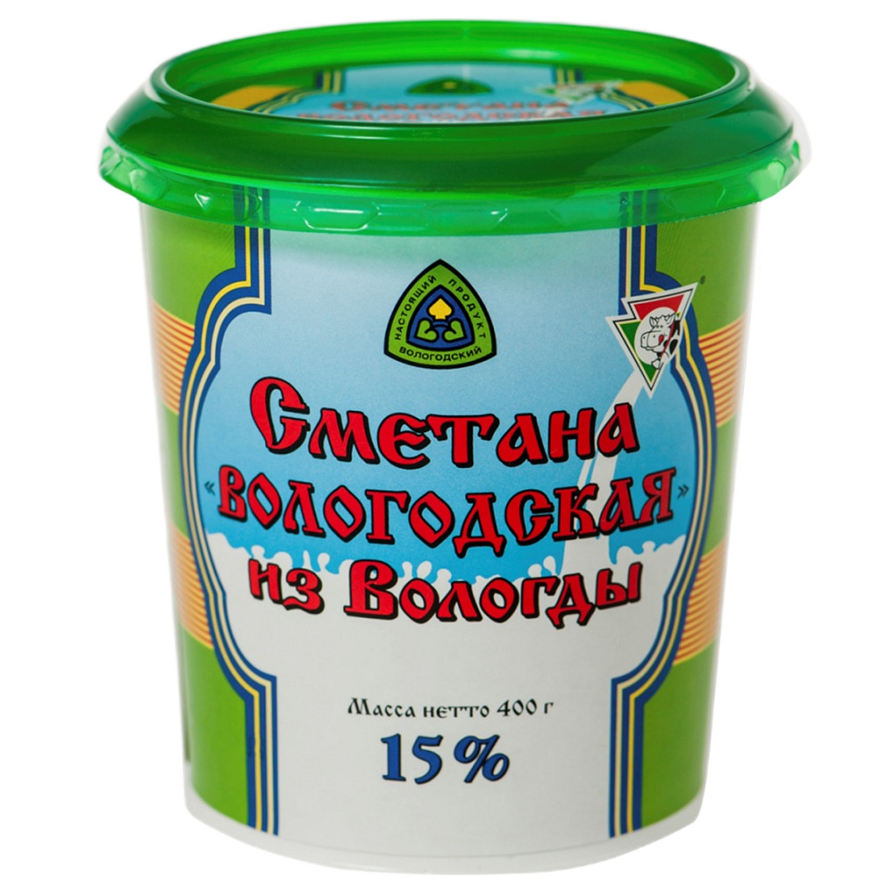 Сметана 15% Вологодская  Верещагино  400г - интернет-магазин Близнецы