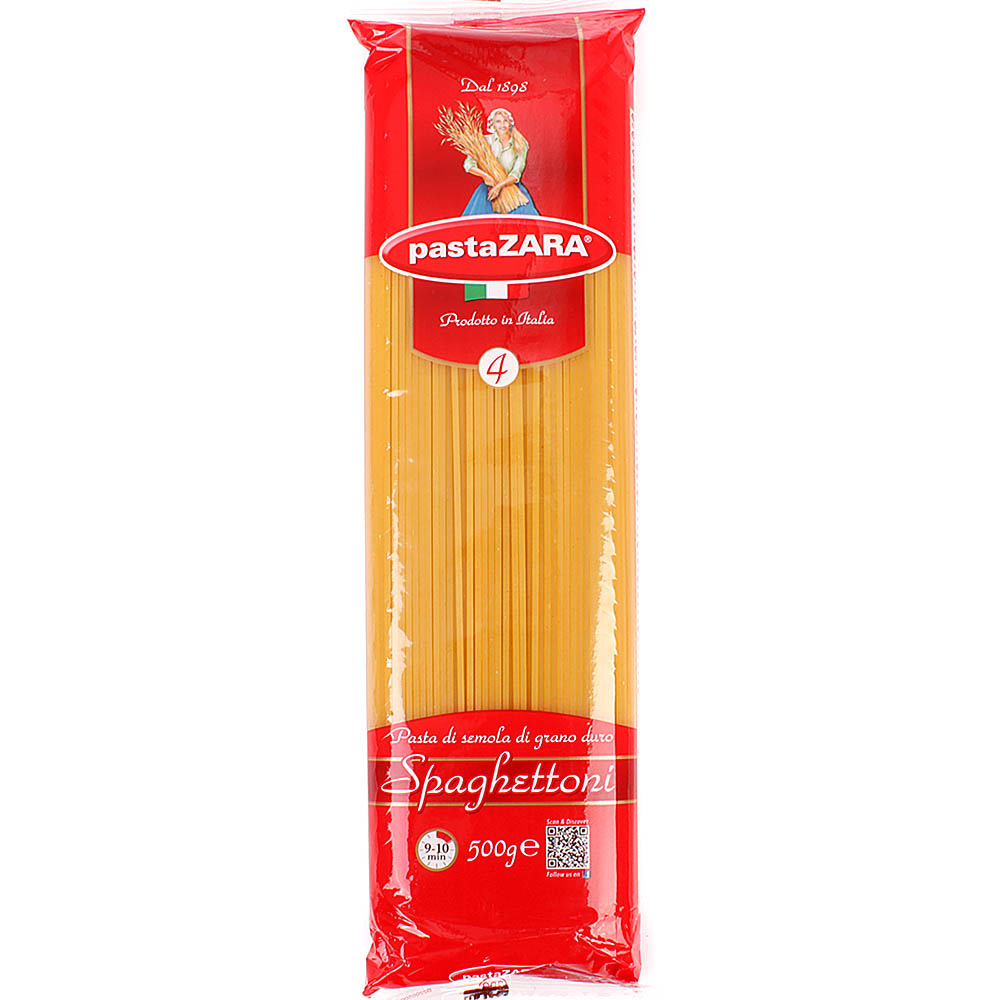 Макар изд Паста Зара Спагеттони (№004)  Италия  500г пак - интернет-магазин Близнецы