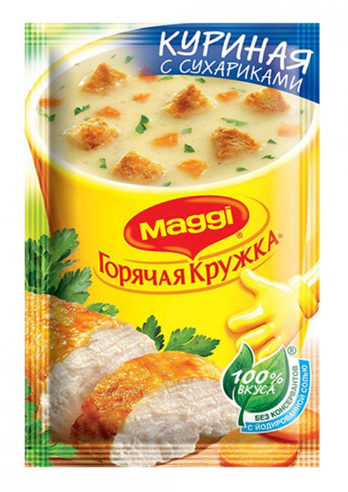 Суп Магги Горячая кружка Куриная с сухариками 19г - интернет-магазин Близнецы