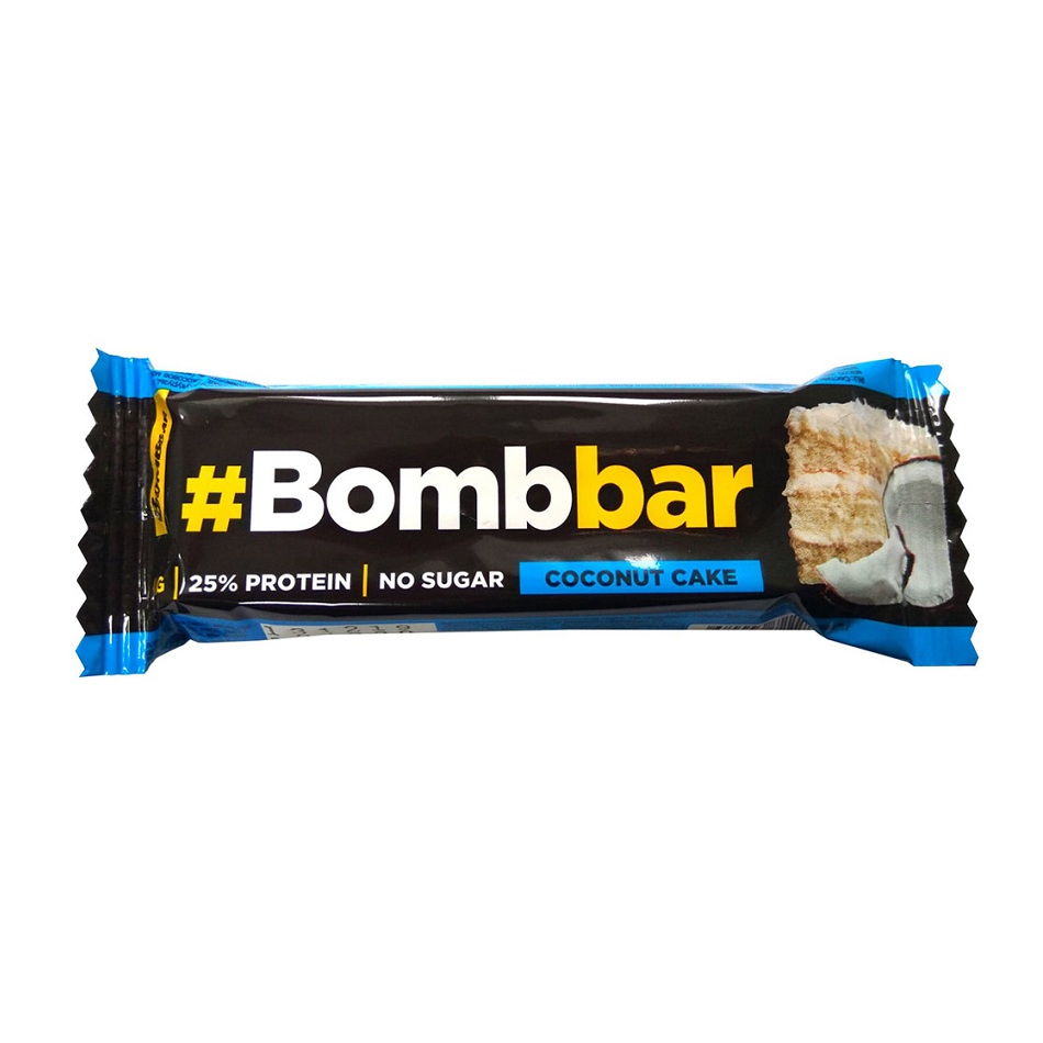 Батончик BOMBBAR протеиновый Кокосовый торт 40г шт  - интернет-магазин Близнецы
