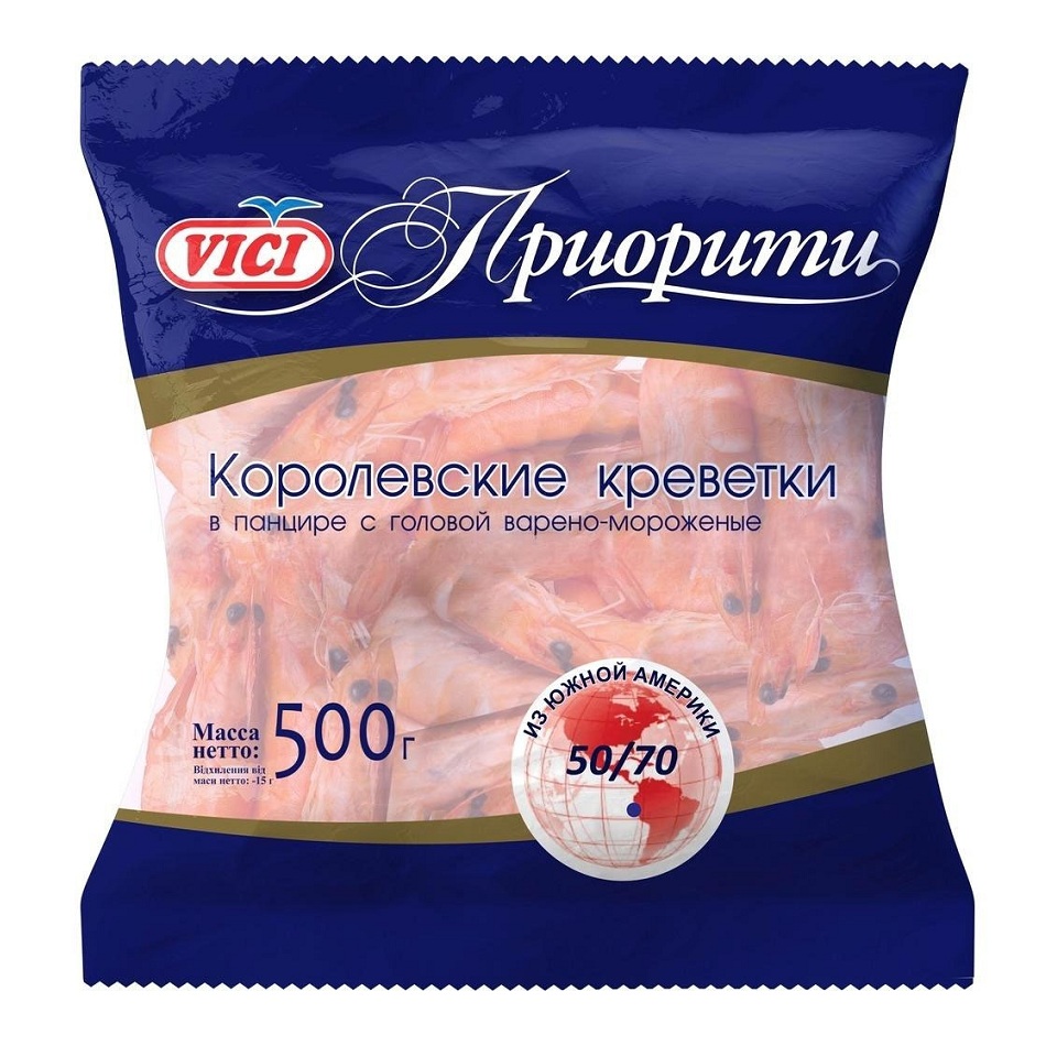 Креветки  50-70  королев  Vici  уп 500г - интернет-магазин Близнецы