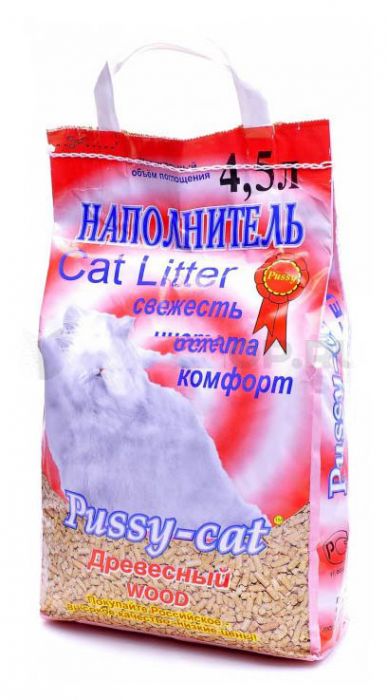 Наполнитель Пусси-Кэт для кошек Древесный 4.5л шт - интернет-магазин Близнецы