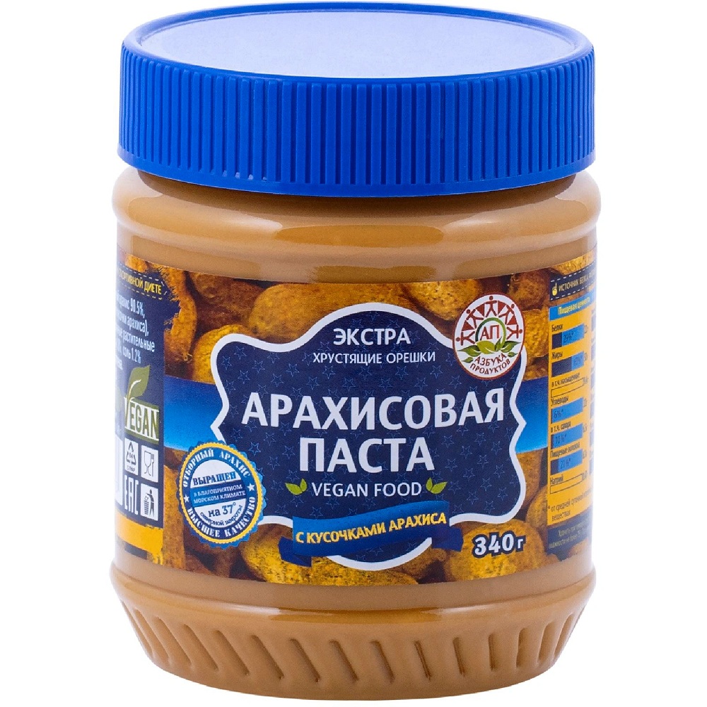 Паста Арахисовая с кусоч арахиса  Азбука Продуктов   - интернет-магазин Близнецы