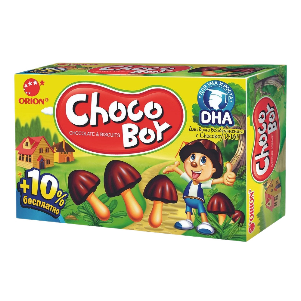 Печенье бисквитное Orion Choco Boy в шоколадной глазури, 100 г