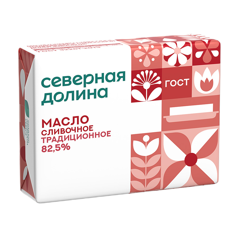 Масло сливоч 82.5% Традиционное Северная Долина 180г шт  - интернет-магазин Близнецы