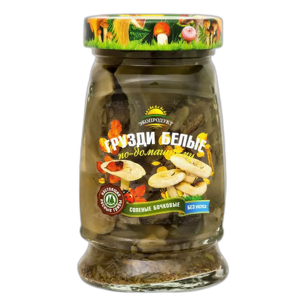 Грибы Грузди белые солен  Экопродукт  бан 540г