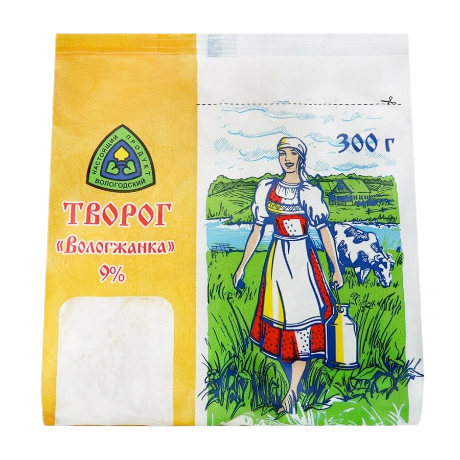 Творог 9%  Вологда  300г шт  агат  - интернет-магазин Близнецы