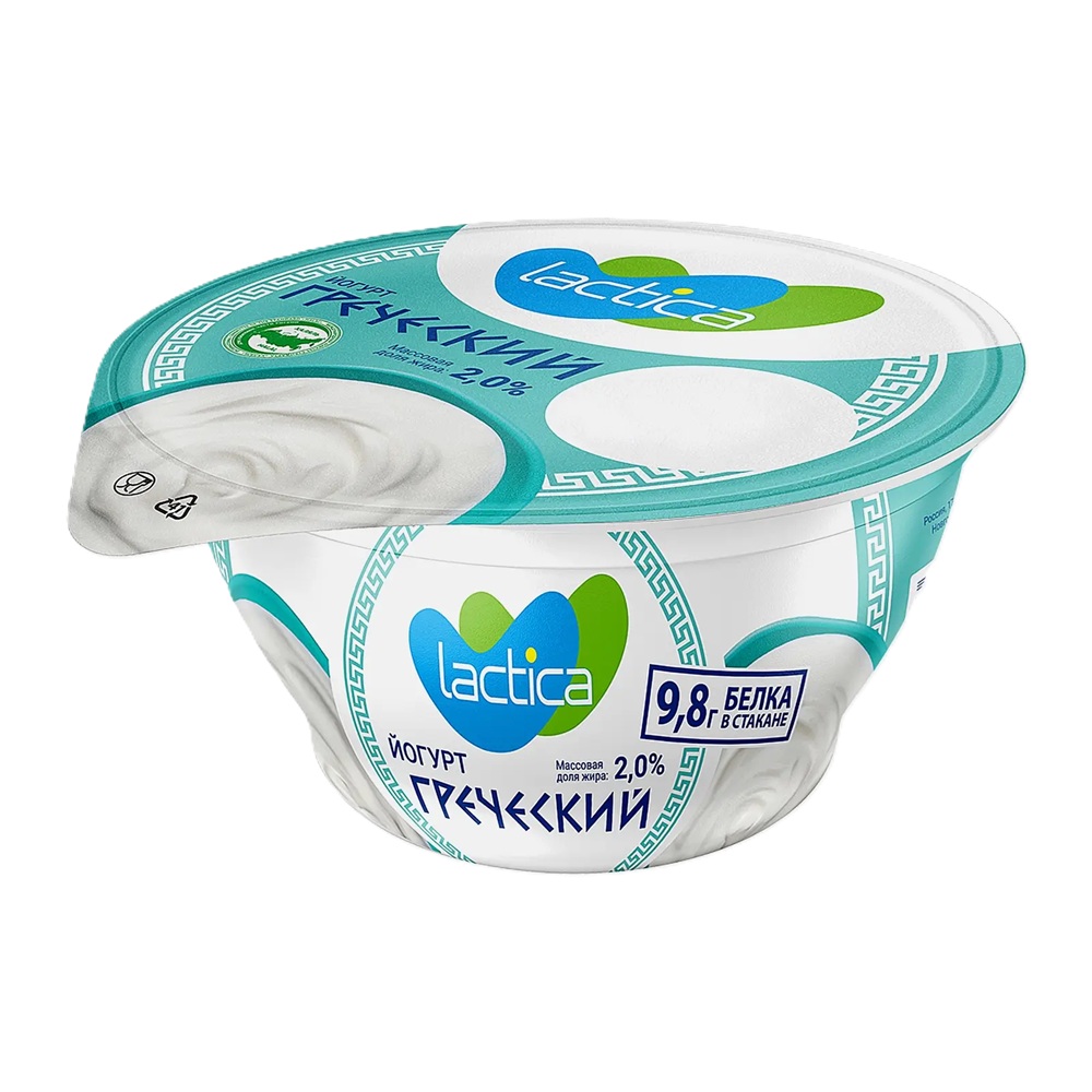 Йогурт 2% натур Греческий Лактика 130г шт  латим  - интернет-магазин Близнецы