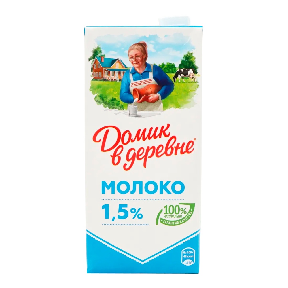 Молоко ультрапаст 1.5% Домик Лианозово  924мл - интернет-магазин Близнецы