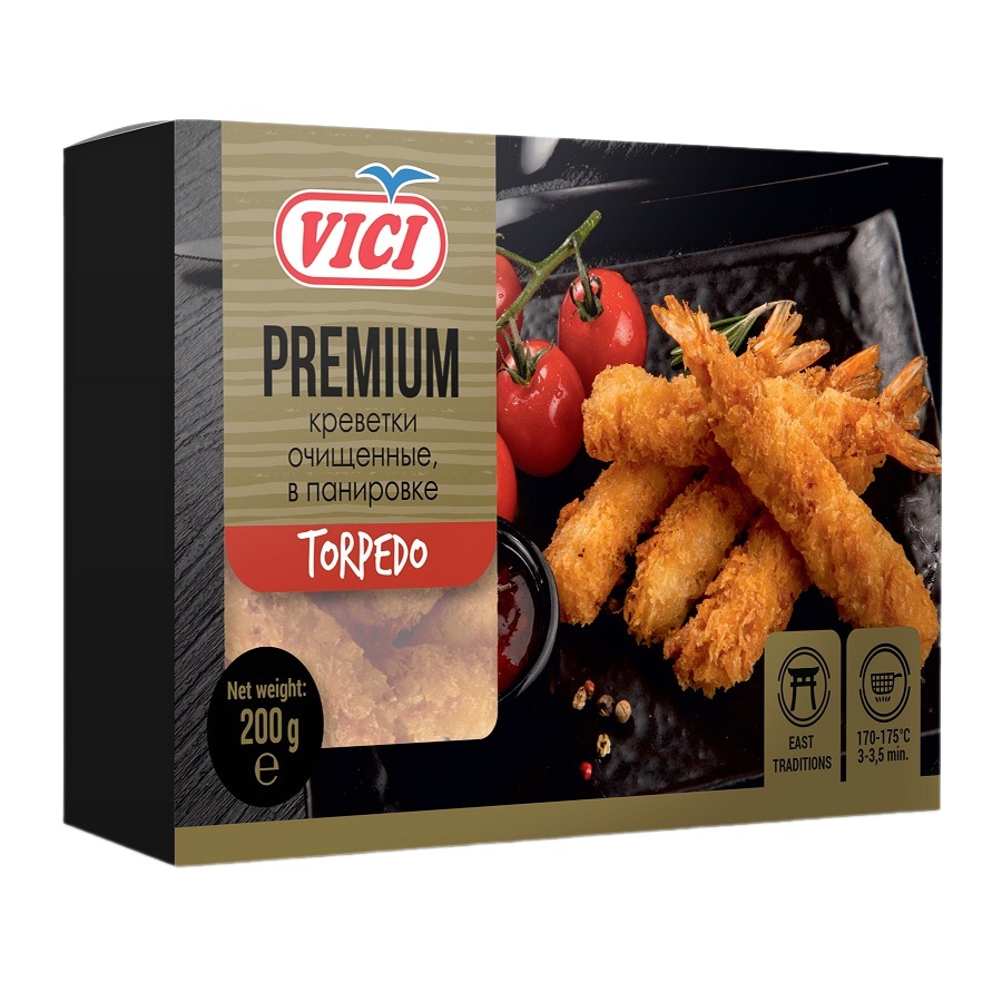 Креветки очищ с х в панир TORPEDO  VICI  200гр - интернет-магазин Близнецы