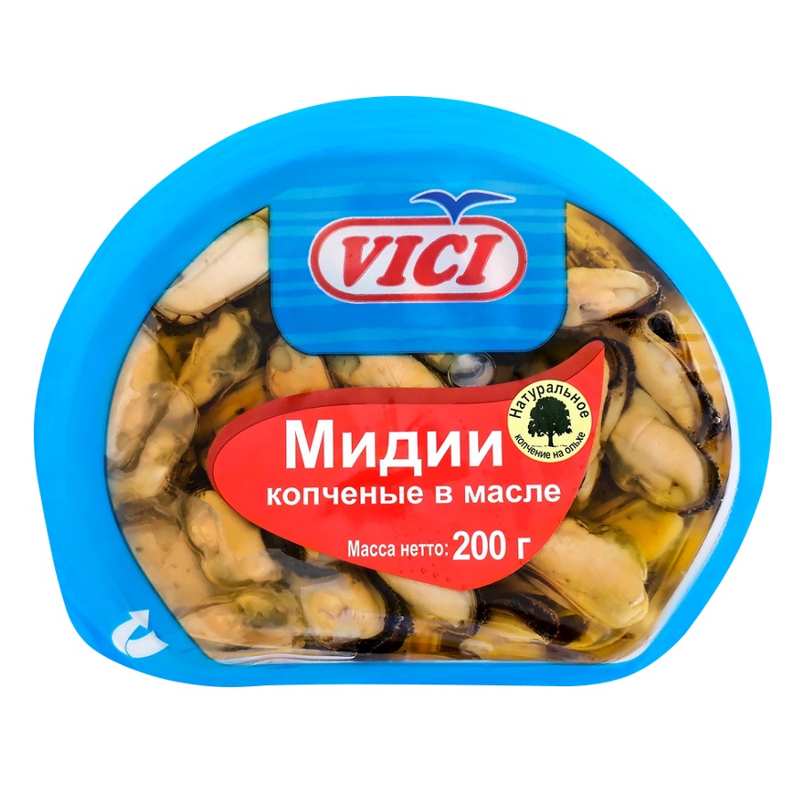 Мидии копч в масле  Vici  200г - интернет-магазин Близнецы