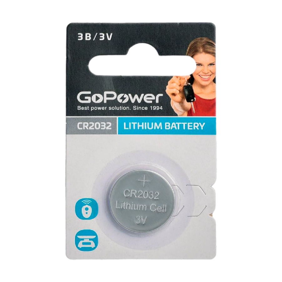 Эл п GoPower CR2032 Литиев 3В 1шт - интернет-магазин Близнецы