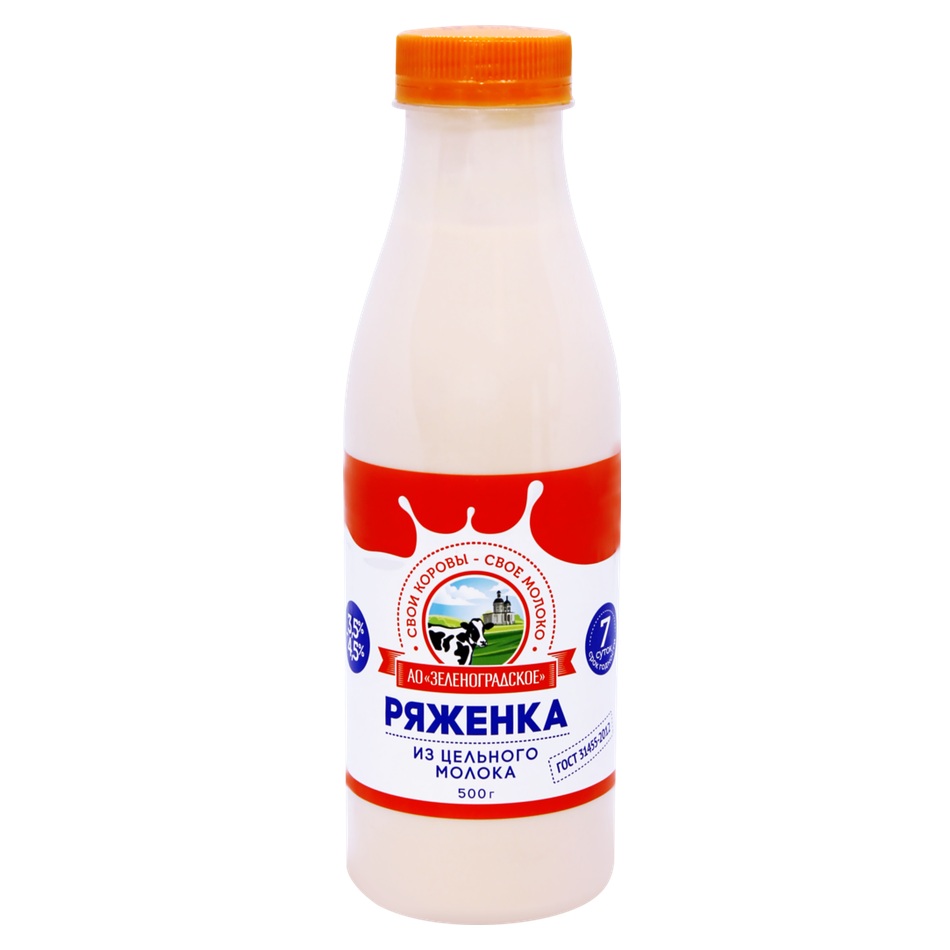 Ряженка Зеленоградская 3.5%-4.5% 500г - интернет-магазин Близнецы
