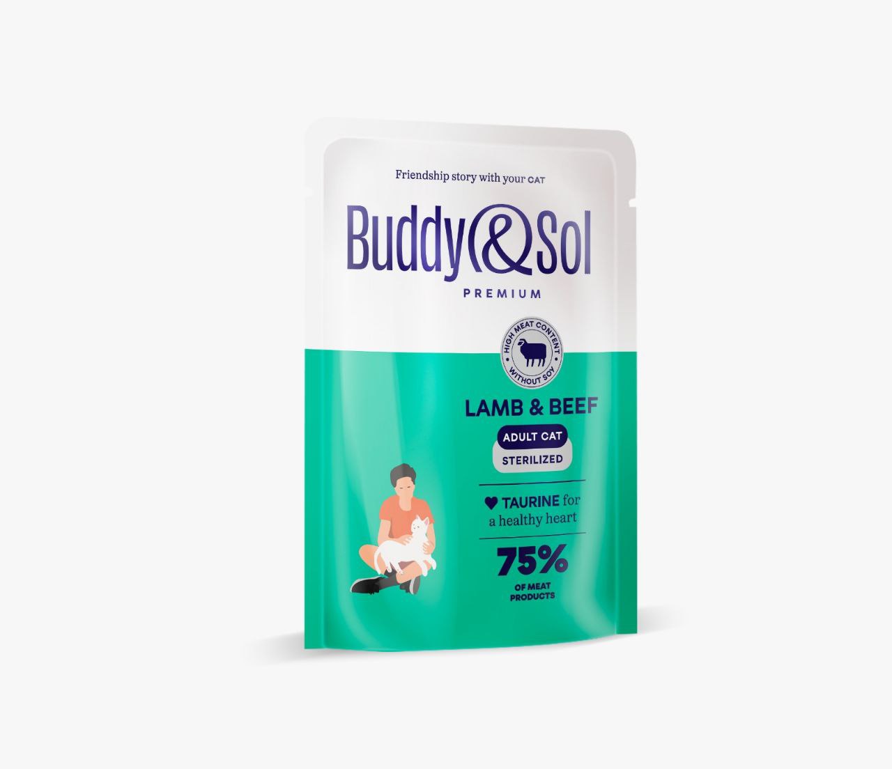 Корм B&S премиум стерил  для кошек в соусе ягненок и телятина  85г  пауч  - интернет-магазин Близнецы