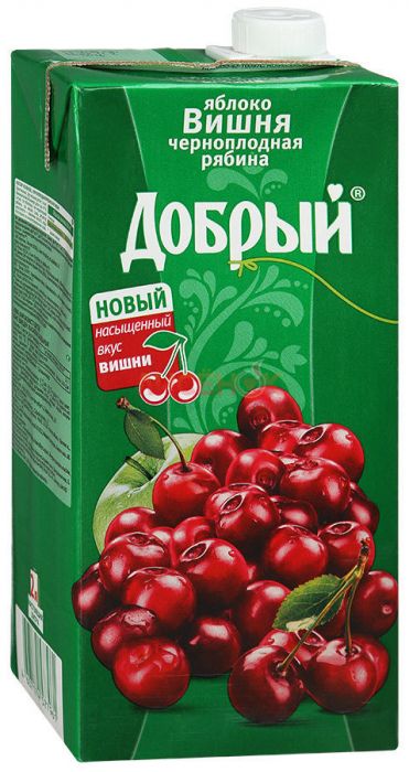 Нектар Добрый Яблоко+Рябина+ Вишня пак 2.0 л - интернет-магазин Близнецы