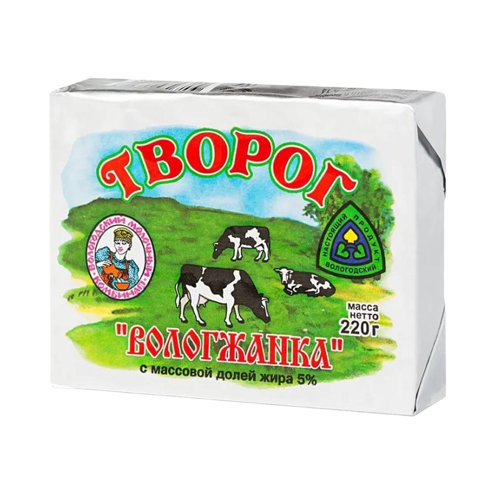 Творог 5%-6%  Вологда  220г шт - интернет-магазин Близнецы