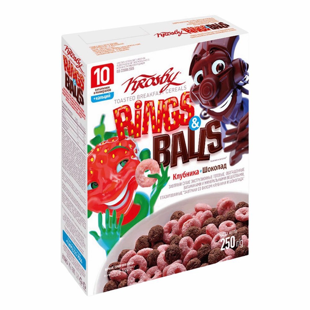 Сух зав RINGS&BALLS Колечки Клубника и Шоколад - интернет-магазин Близнецы