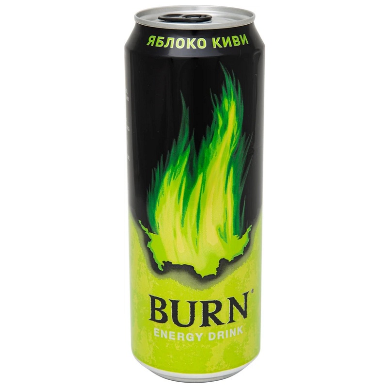 Энергетический напиток Бёрн Яблоко+ Киви ж б 0.449 л - интернет-магазин Близнецы